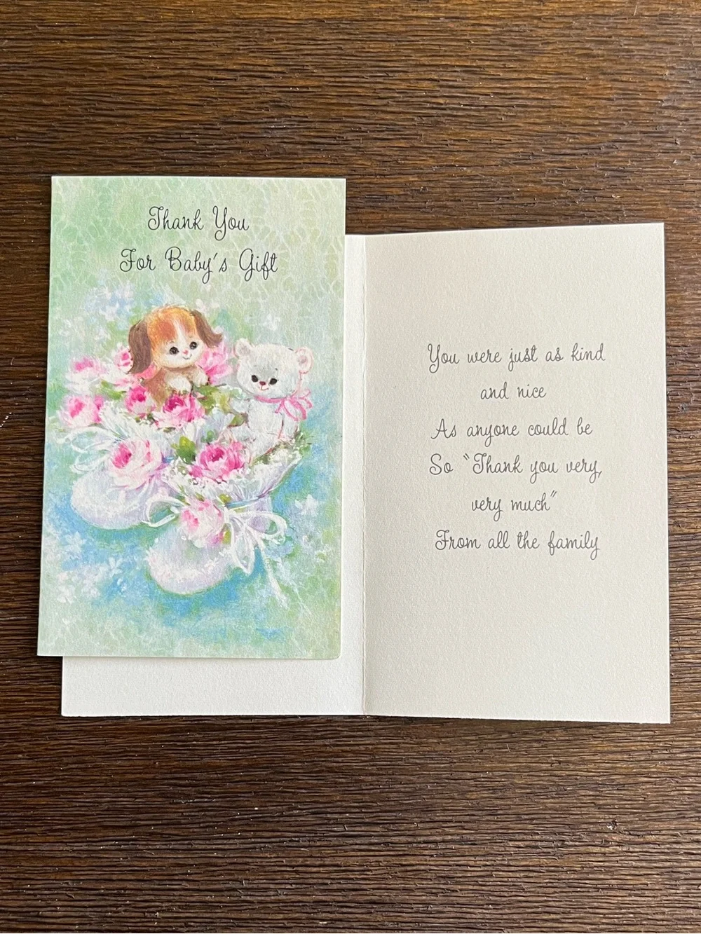 Vintage Baby Girl Birth Announcement Cards | Vintage Thank You Cards | Opened